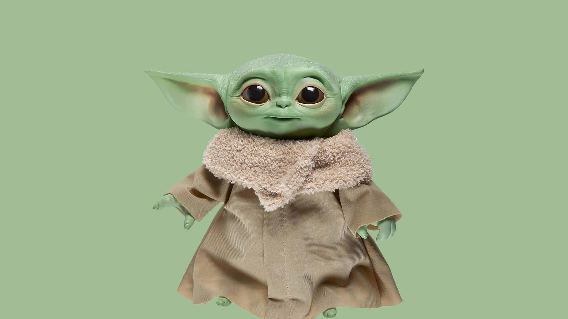 Lindaimagen De Baby Yoda En Color Verde Militar.