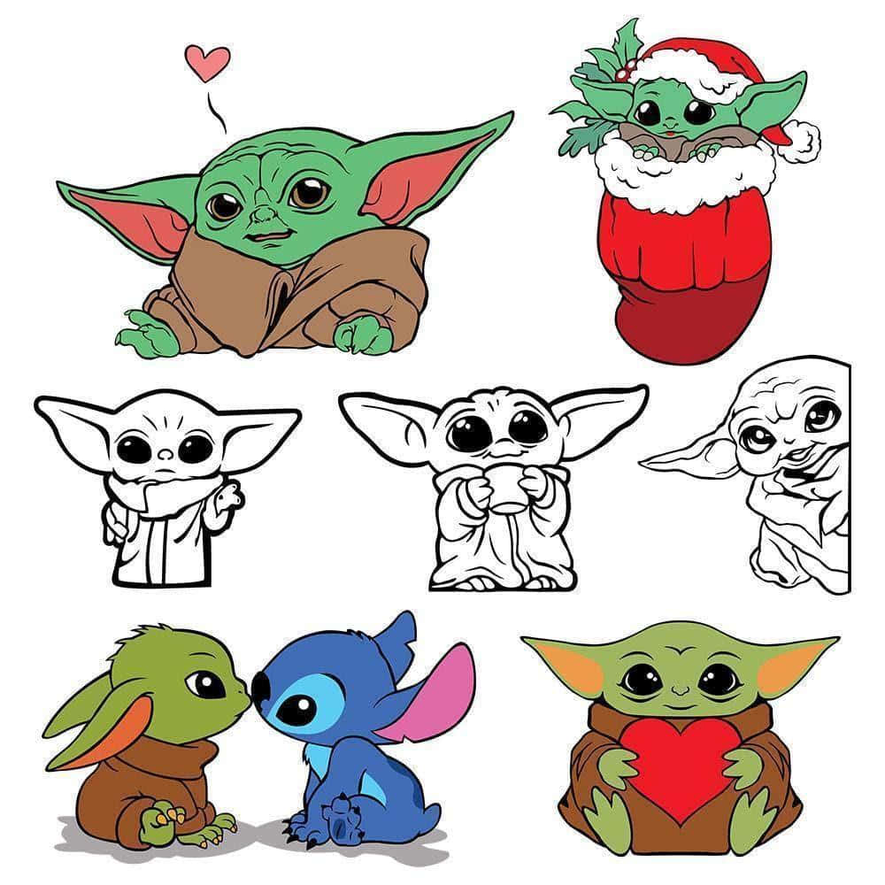 Cute Baby Yoda Coloring Picture