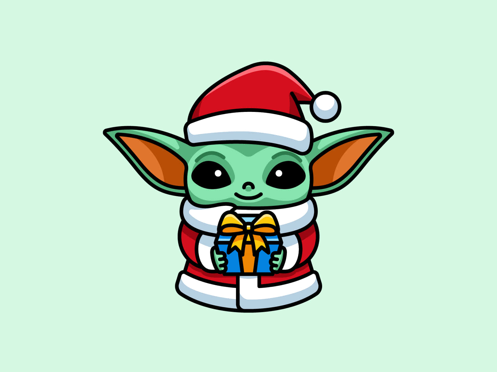 Cute Baby Yoda Christmas Outfit Picture