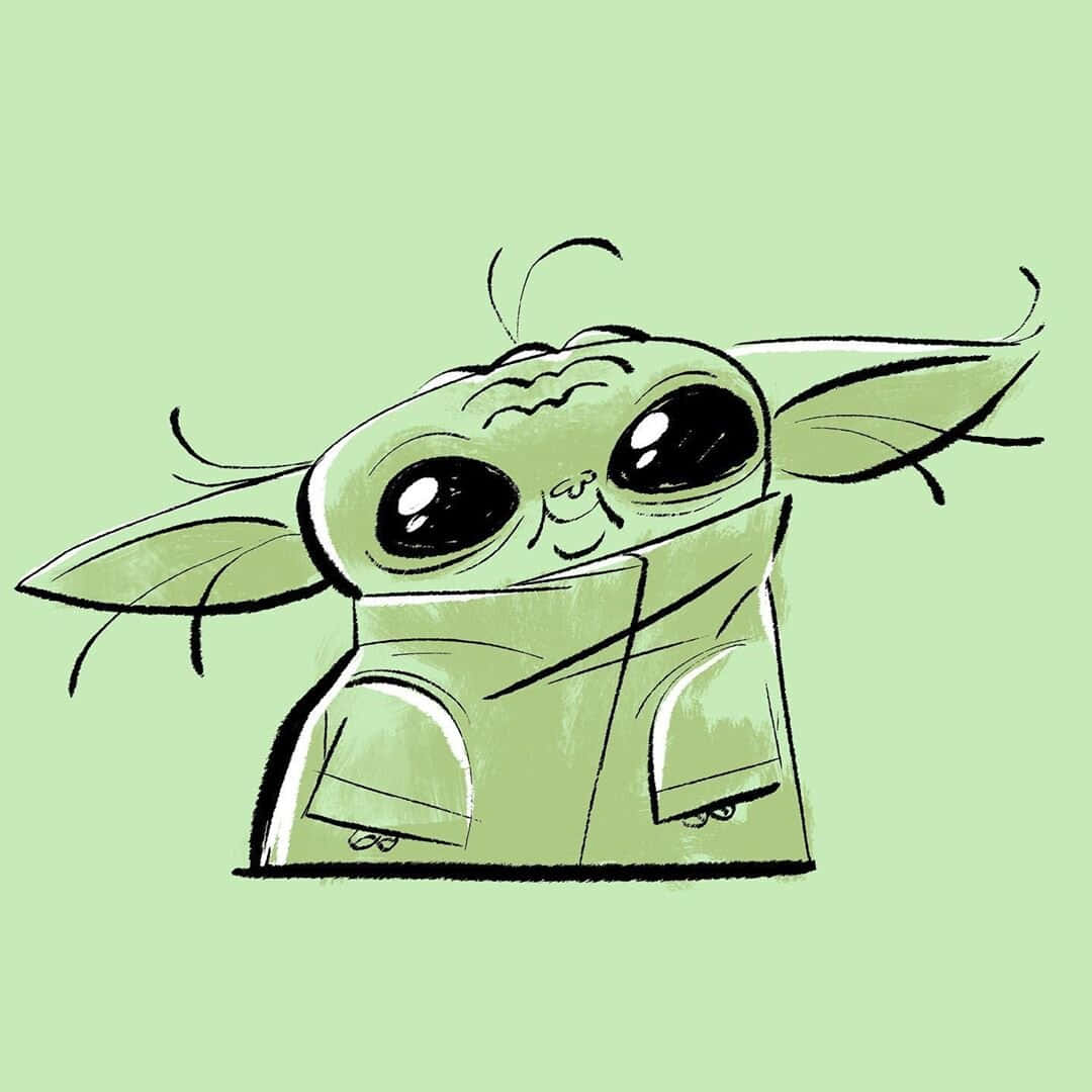 Adorabileimmagine A Matita Di Baby Yoda
