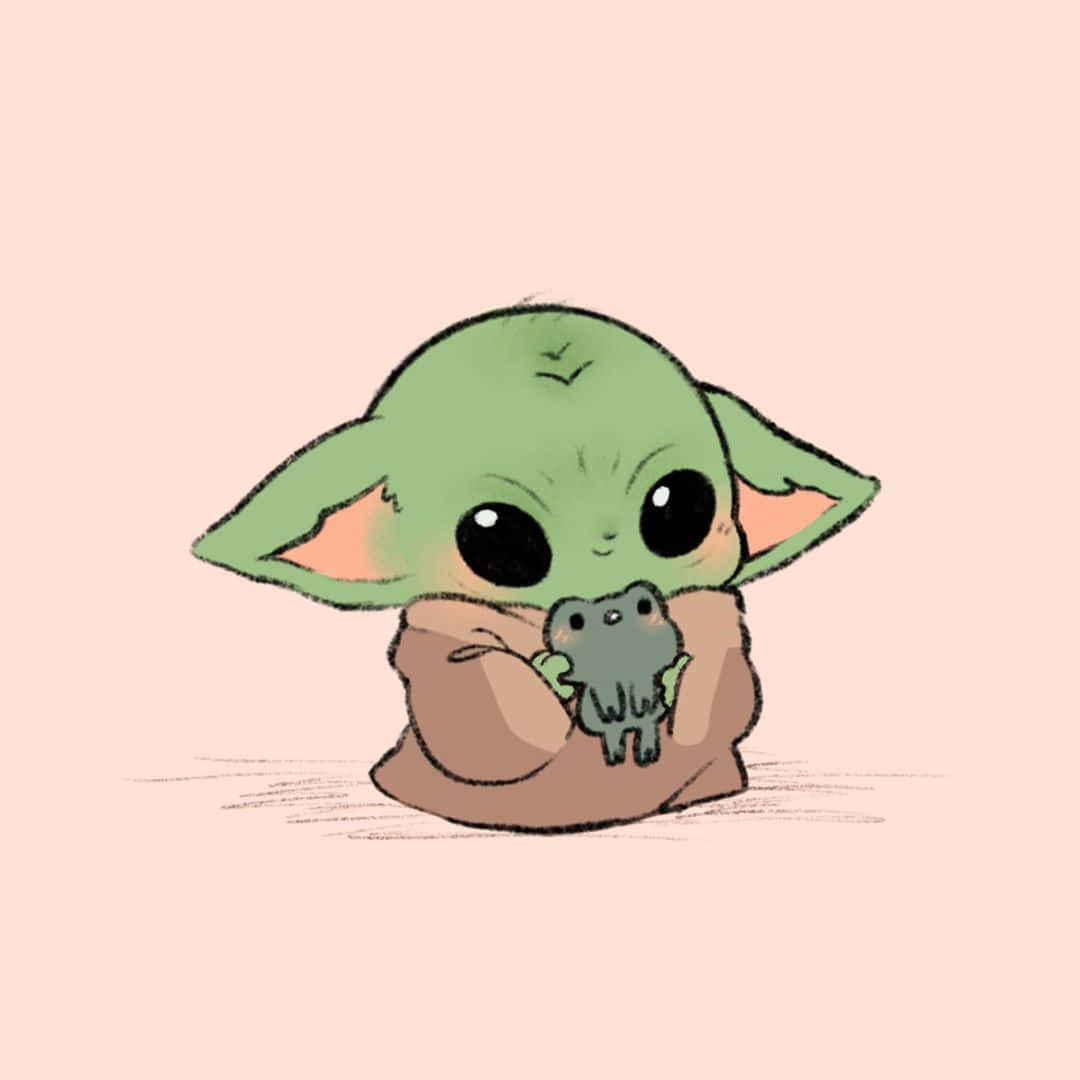 Cute Baby Yoda With Sorgan Frog Picture