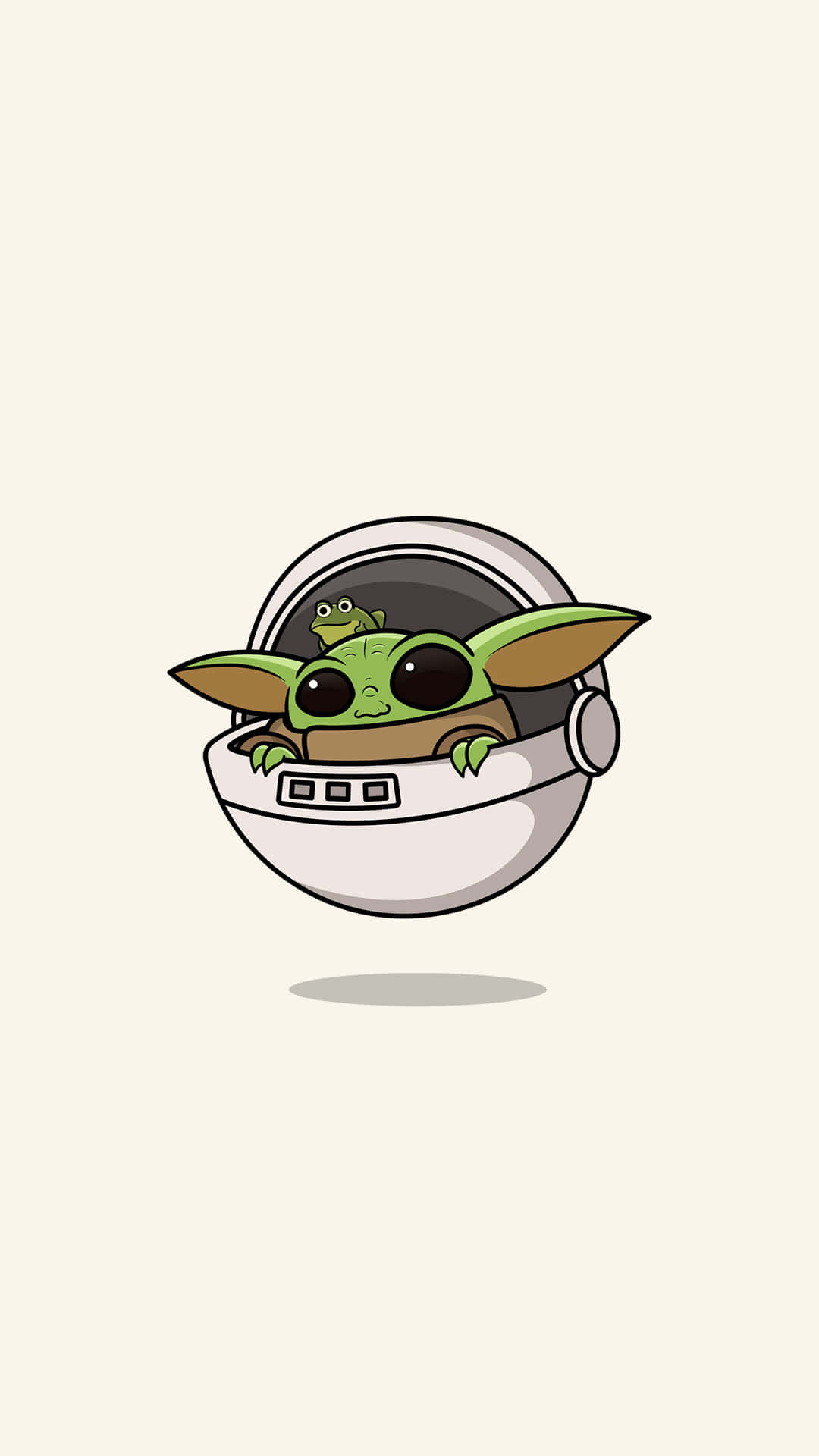 Minimalist Cute Baby Yoda On Spaceship Picture
