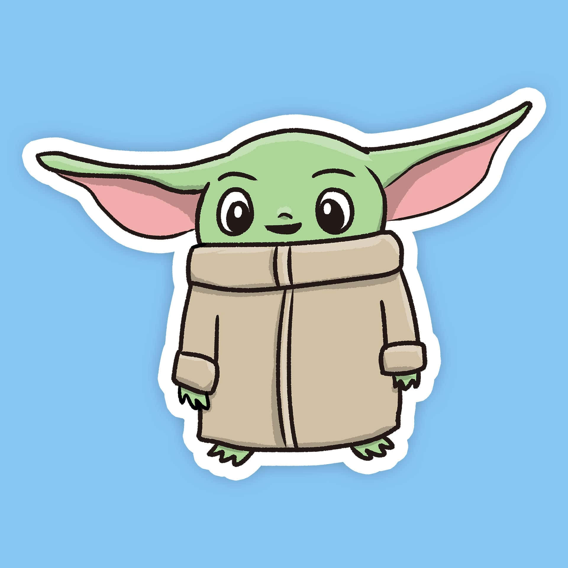 Aesthetic Cute Baby Yoda Sticker Picture