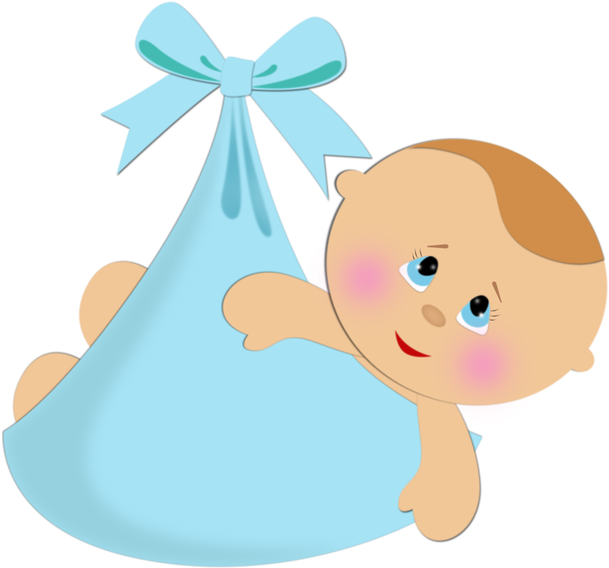 Cute Babyin Blue Stork Bundle PNG