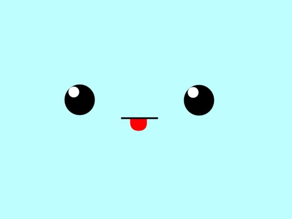 Cute Face On Light Blue Background