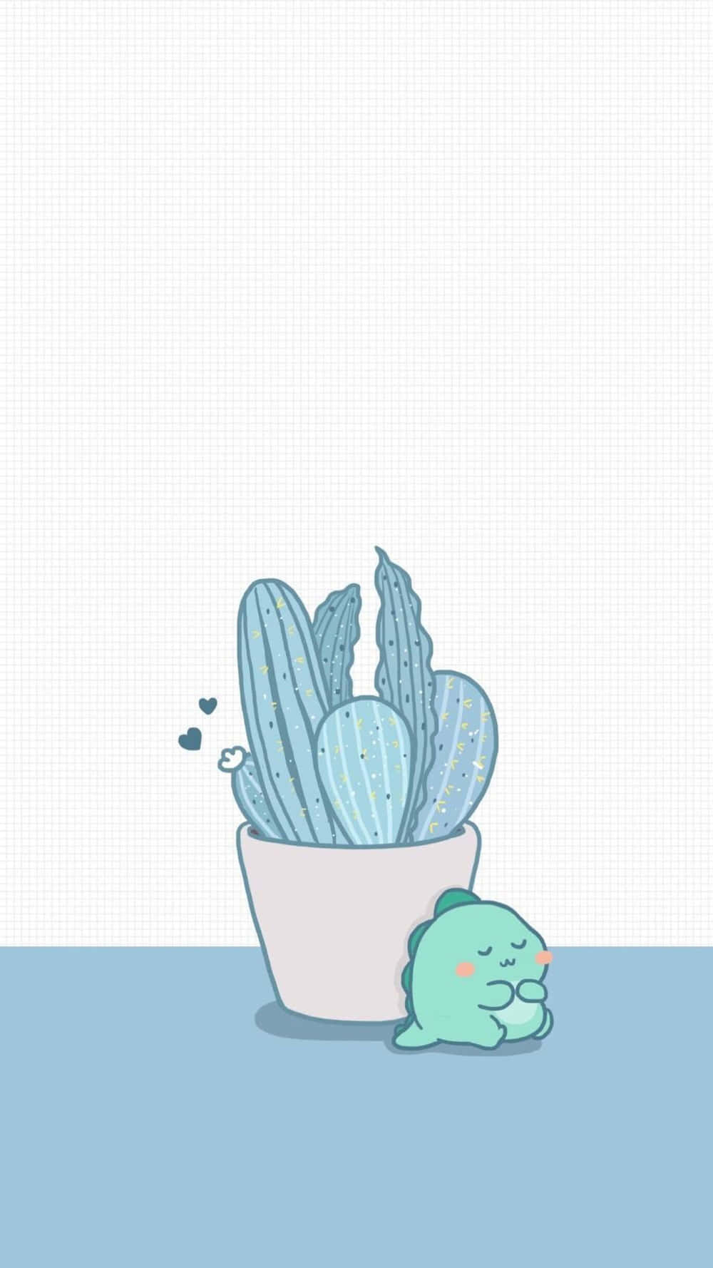 Sfondocarino Di Un Cactus Blu In Un Vaso