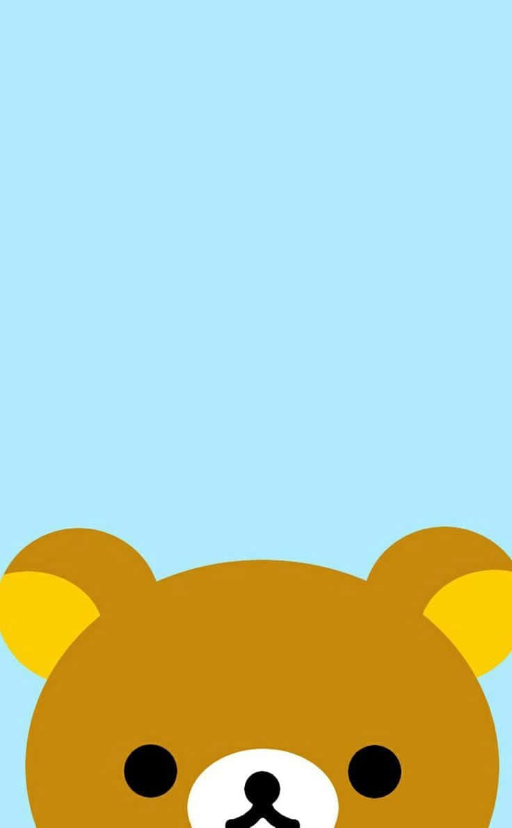 Cute Peeking Brown Teddy Bear Background