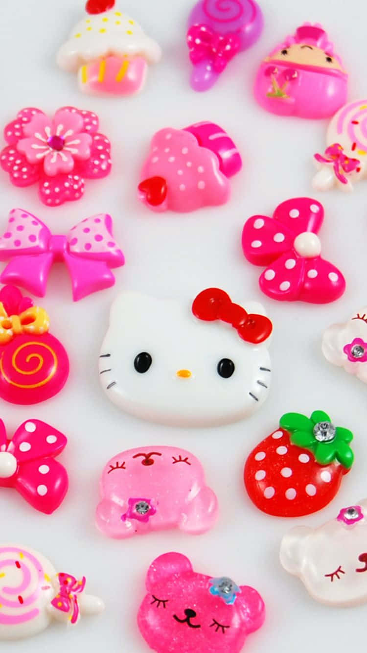 Sød Baggrund Af Pink Hello Kitty-ting
