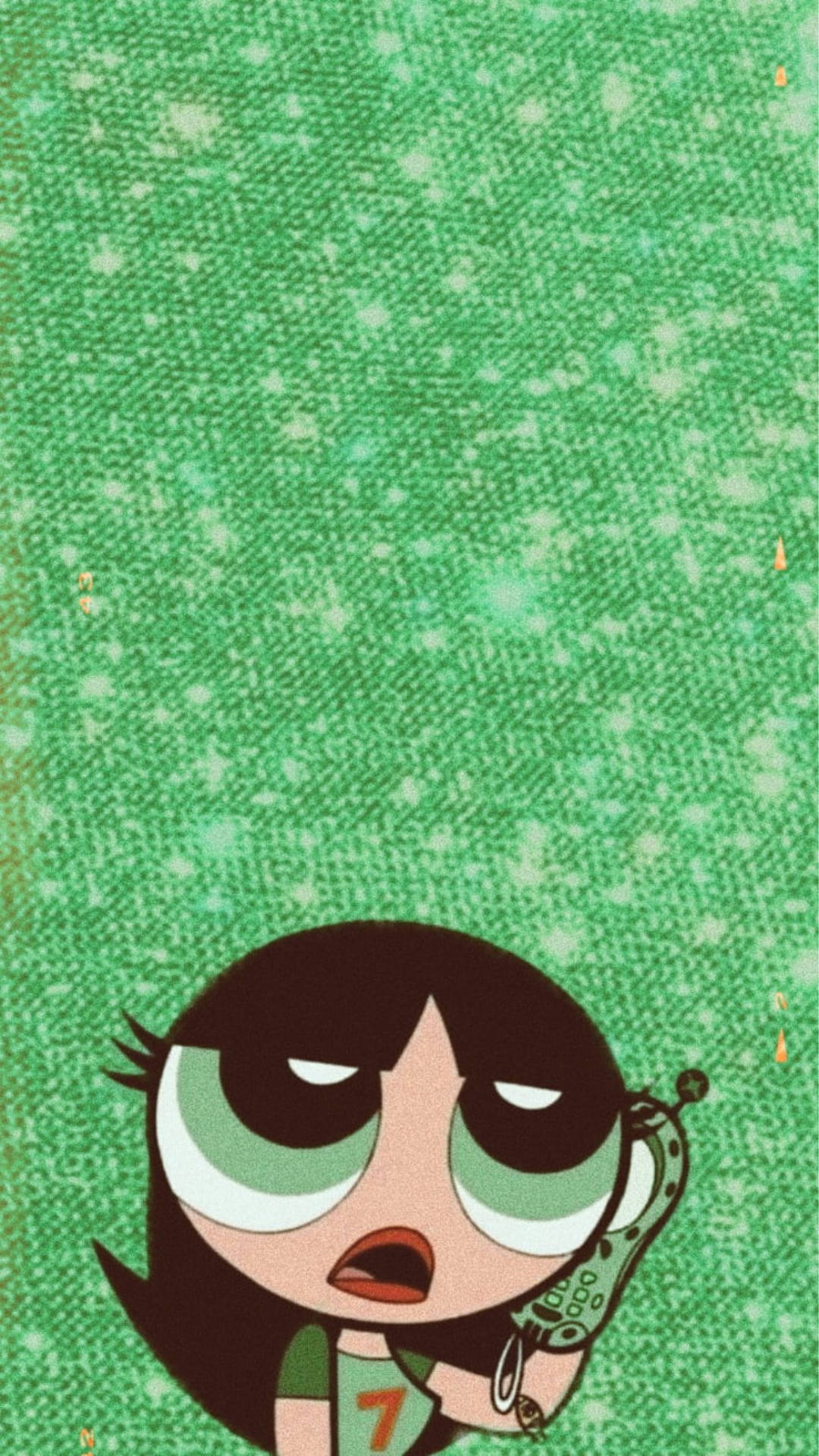 Download Cute Baddie Cartoon Buttercup On Phone Wallpaper
