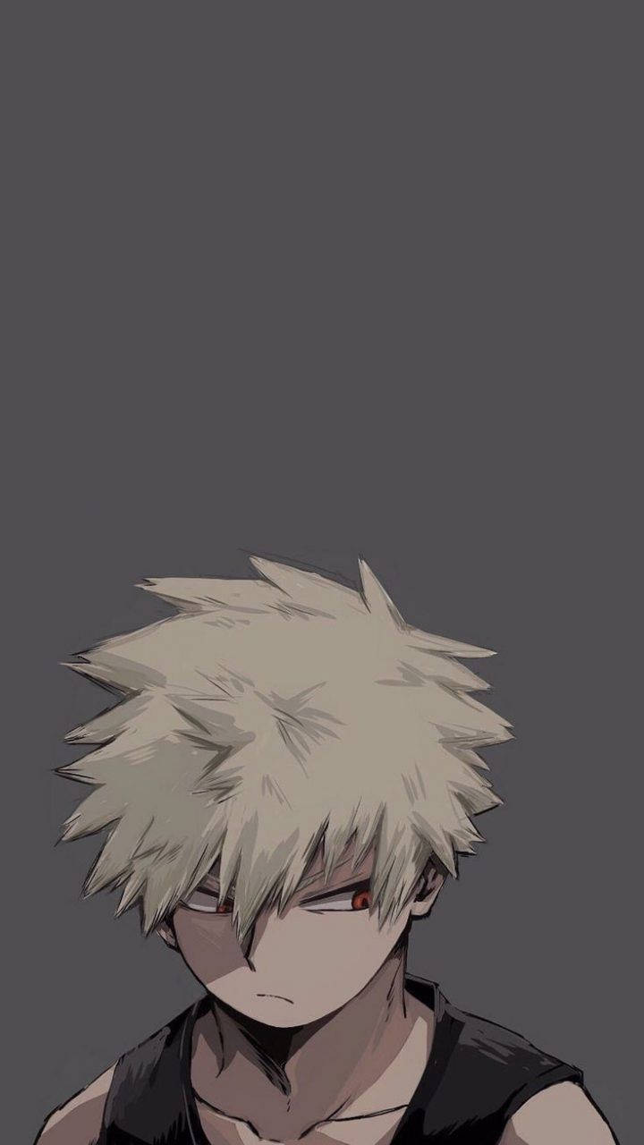 Cute Bakugo Gray Background Wallpaper