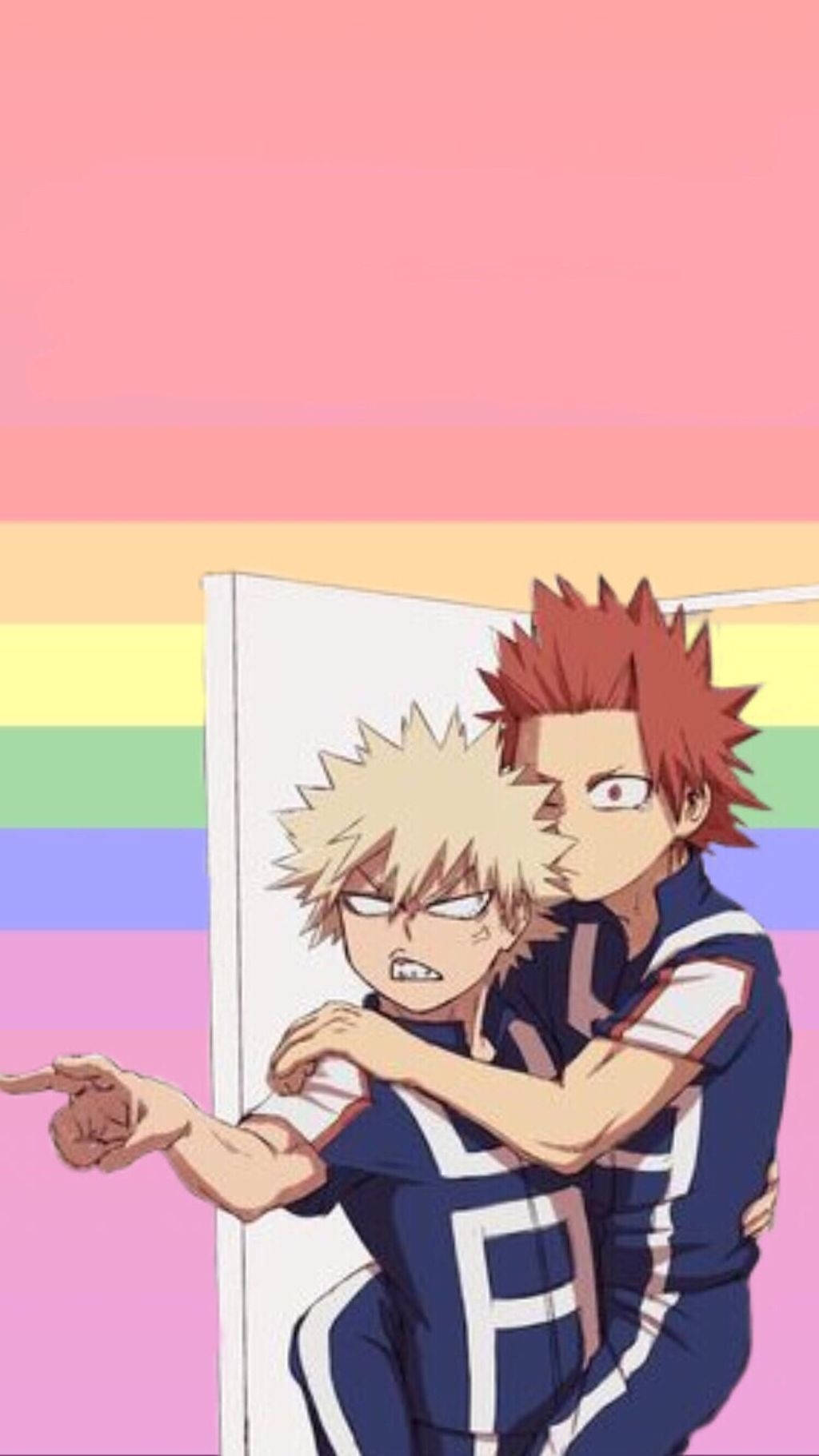 Cute Bakugo Rainbow Background Wallpaper
