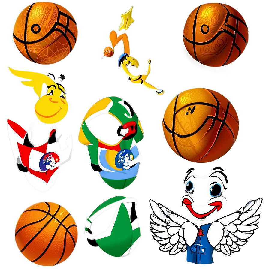 Cute Basketball Cartoon Png 06212024 PNG