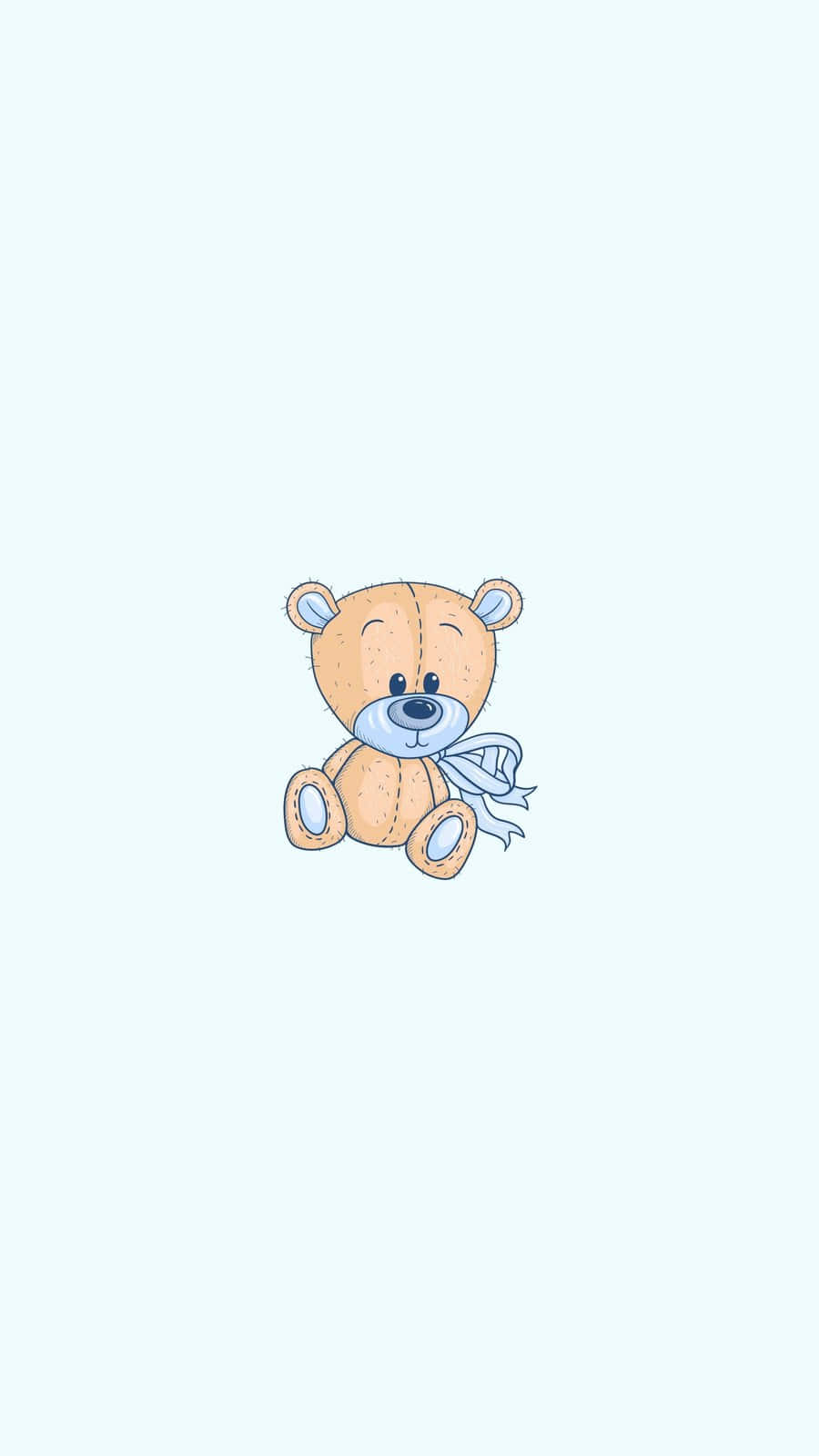 Cute Bear Illustrationi Phone Wallpaper Wallpaper