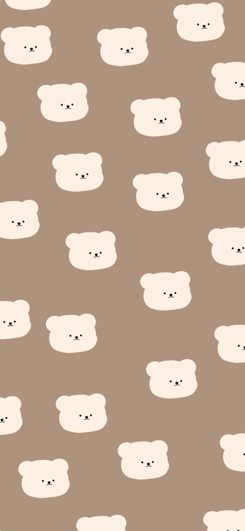 Cute Bear Pattern Wallpaper Wallpaper