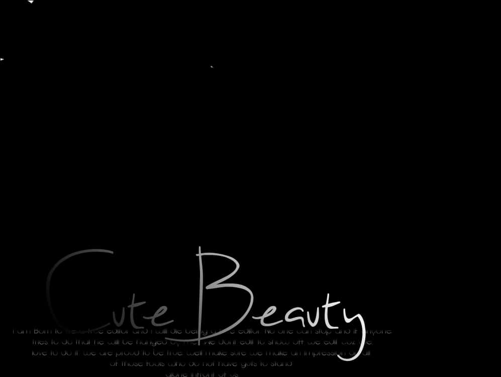 Cute Beauty Text Design PNG