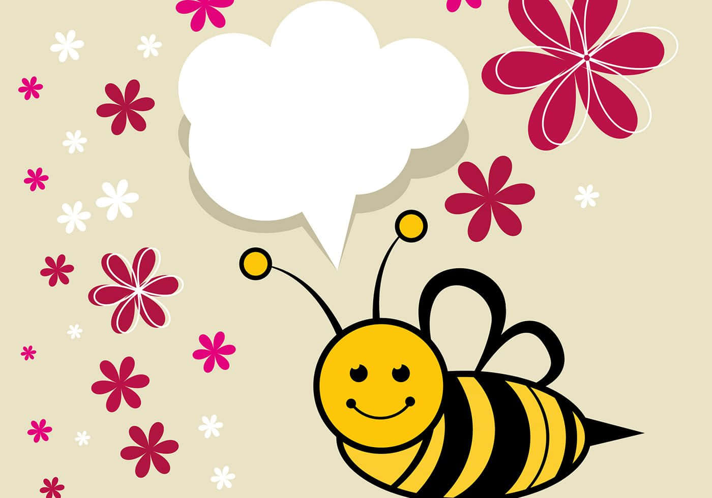 Cute Bee With Cloud Picture