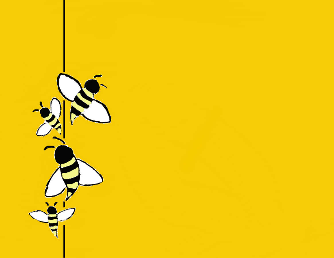 Painted Minimalist Cute Bee Picture