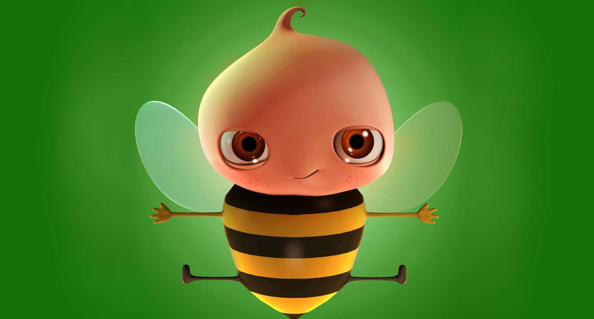 Animated Bald Cute Bee Picture