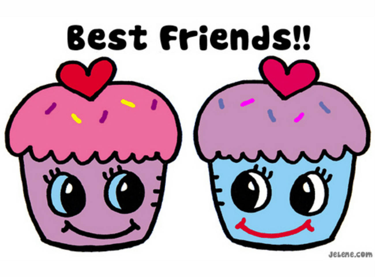 Best friends share everything, even cupcakes! Wallpaper