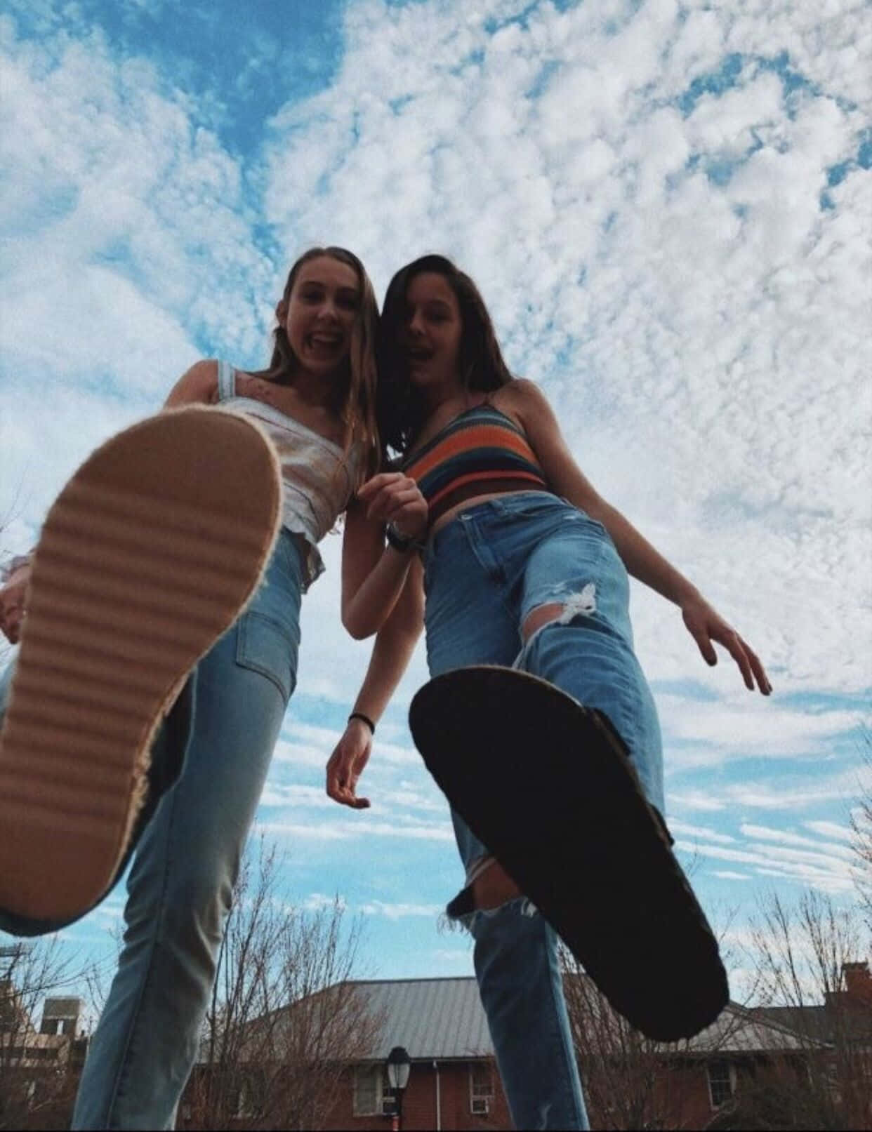 Cute Bff Low Angle Picture