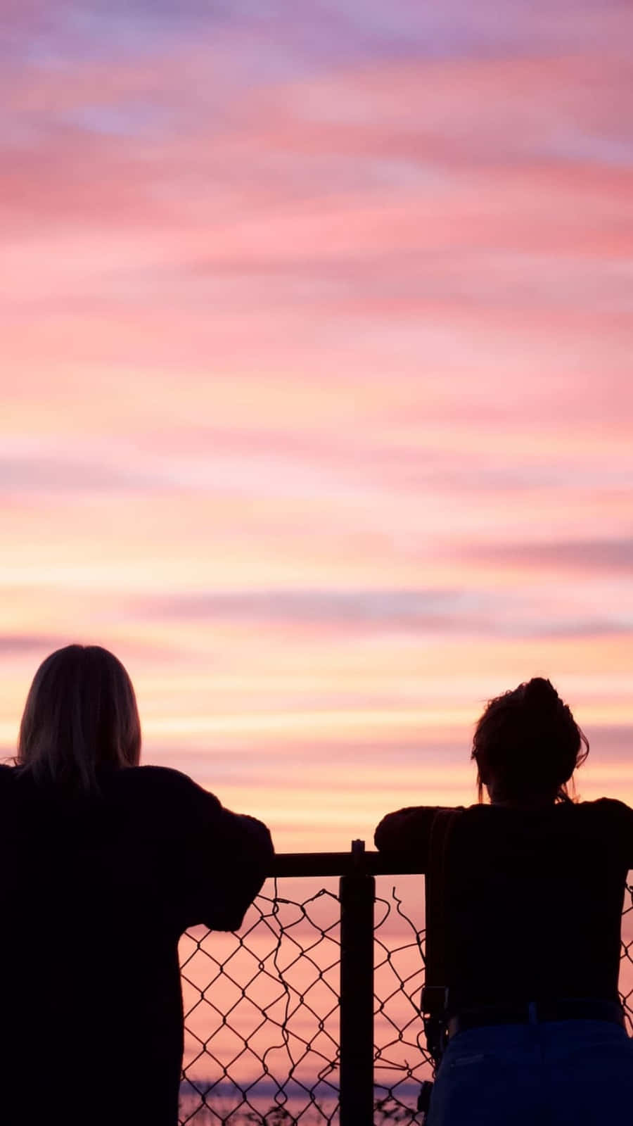 Cute Bff Pink Sky Silhouette Picture