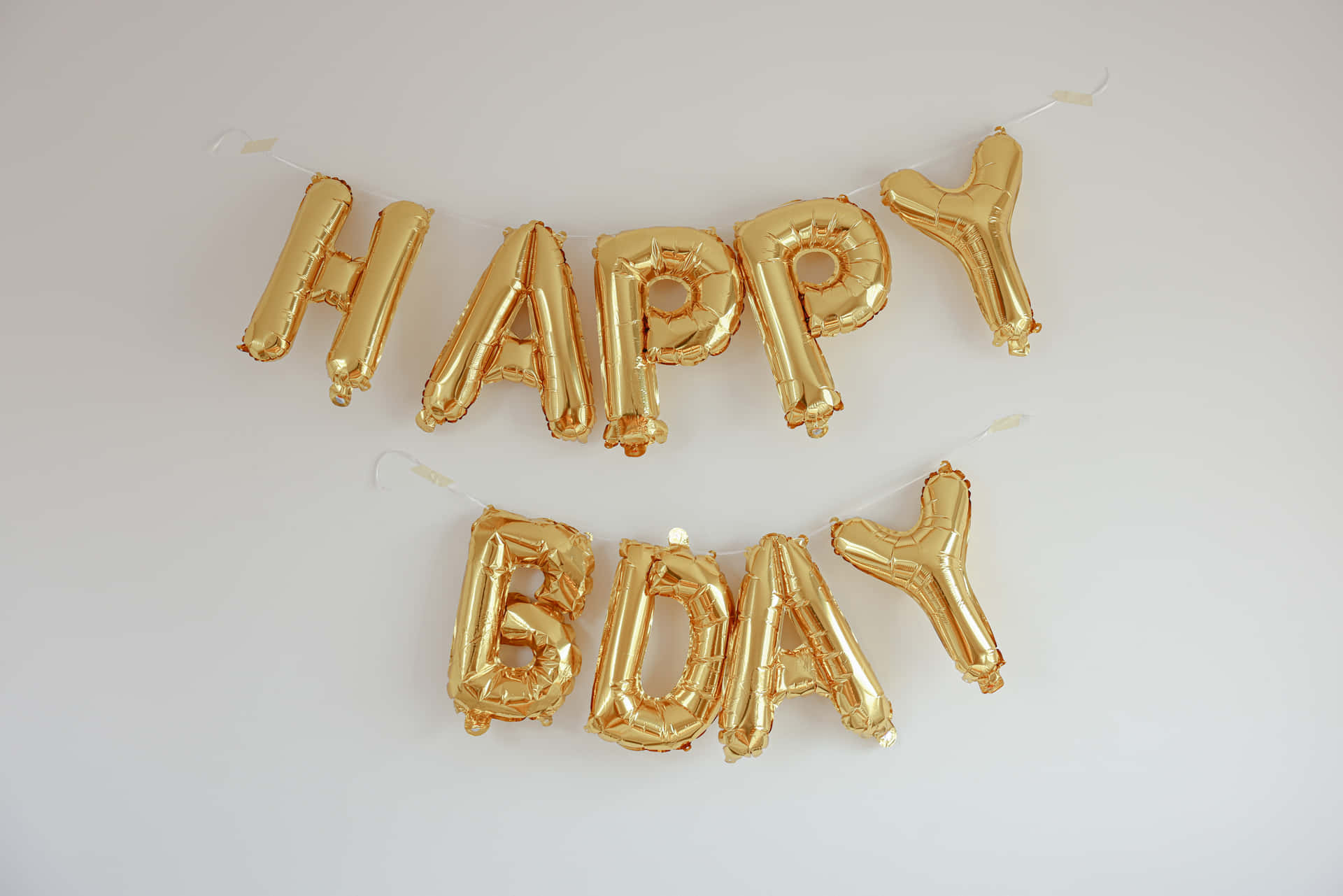 Happy Birthday Gold Foil Balloons Wallpaper