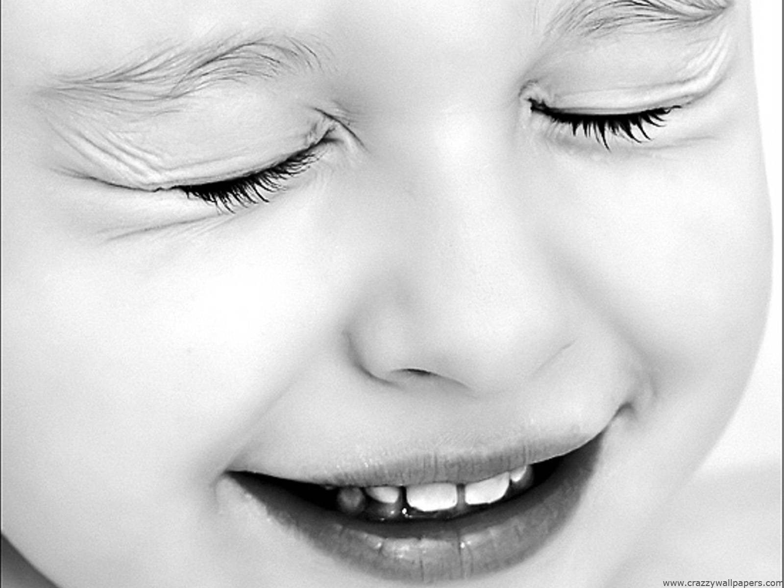 Cute Black And White Aesthetic Child Blinking Wallpaper