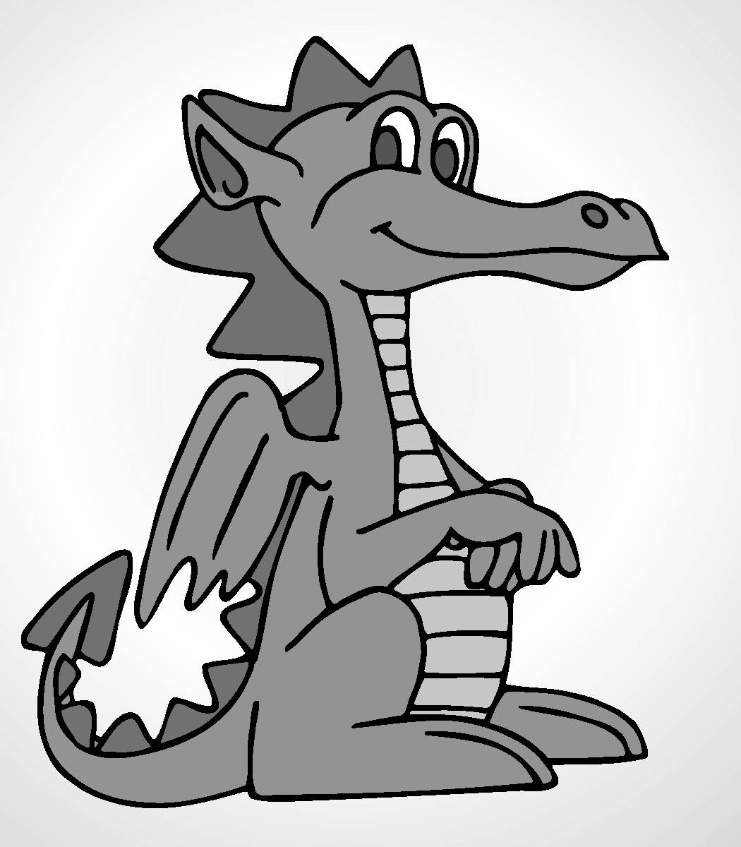 easy dragon drawings black and white