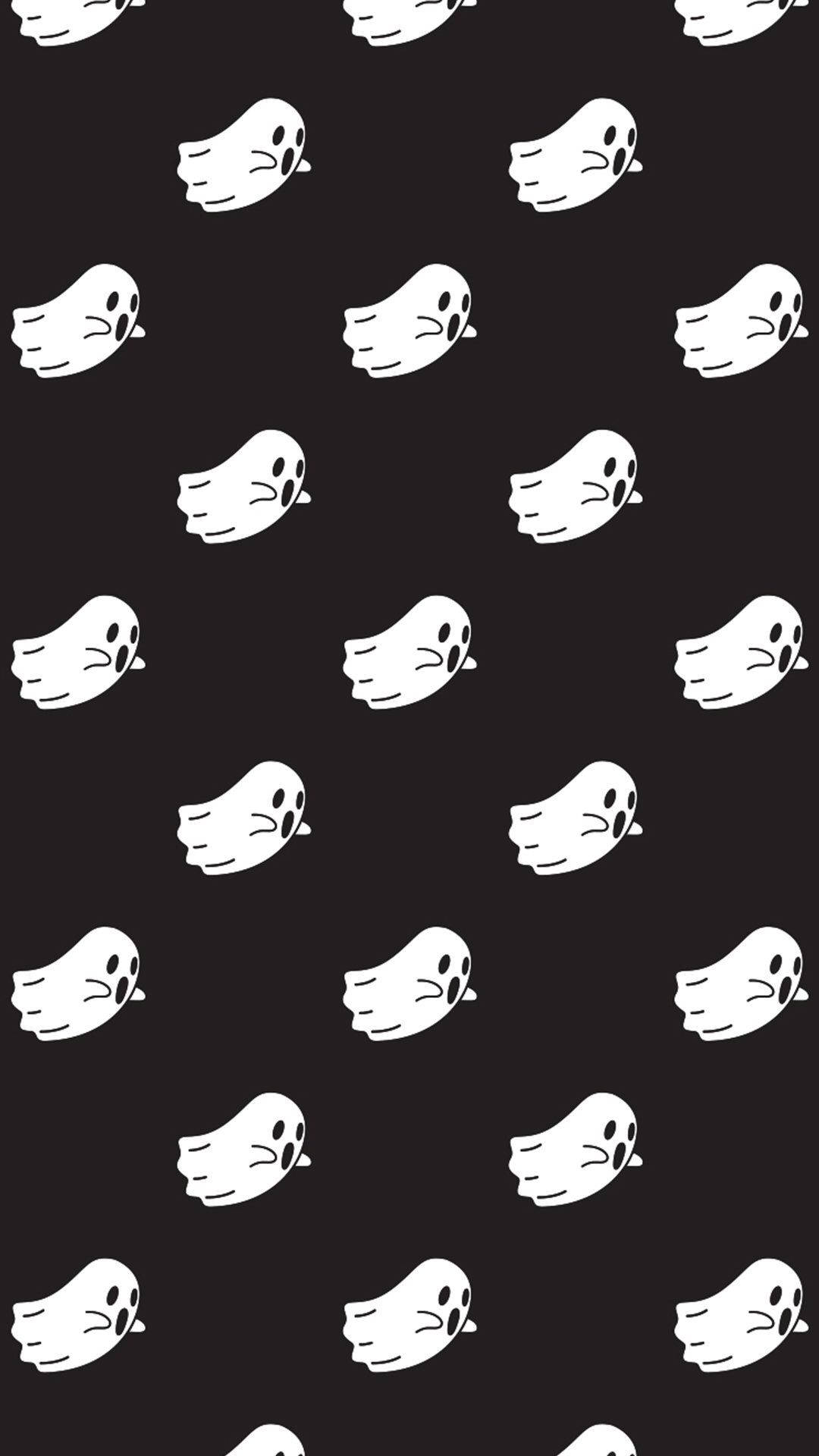 Cute Black And White Aesthetic Halloween Ghost Collage