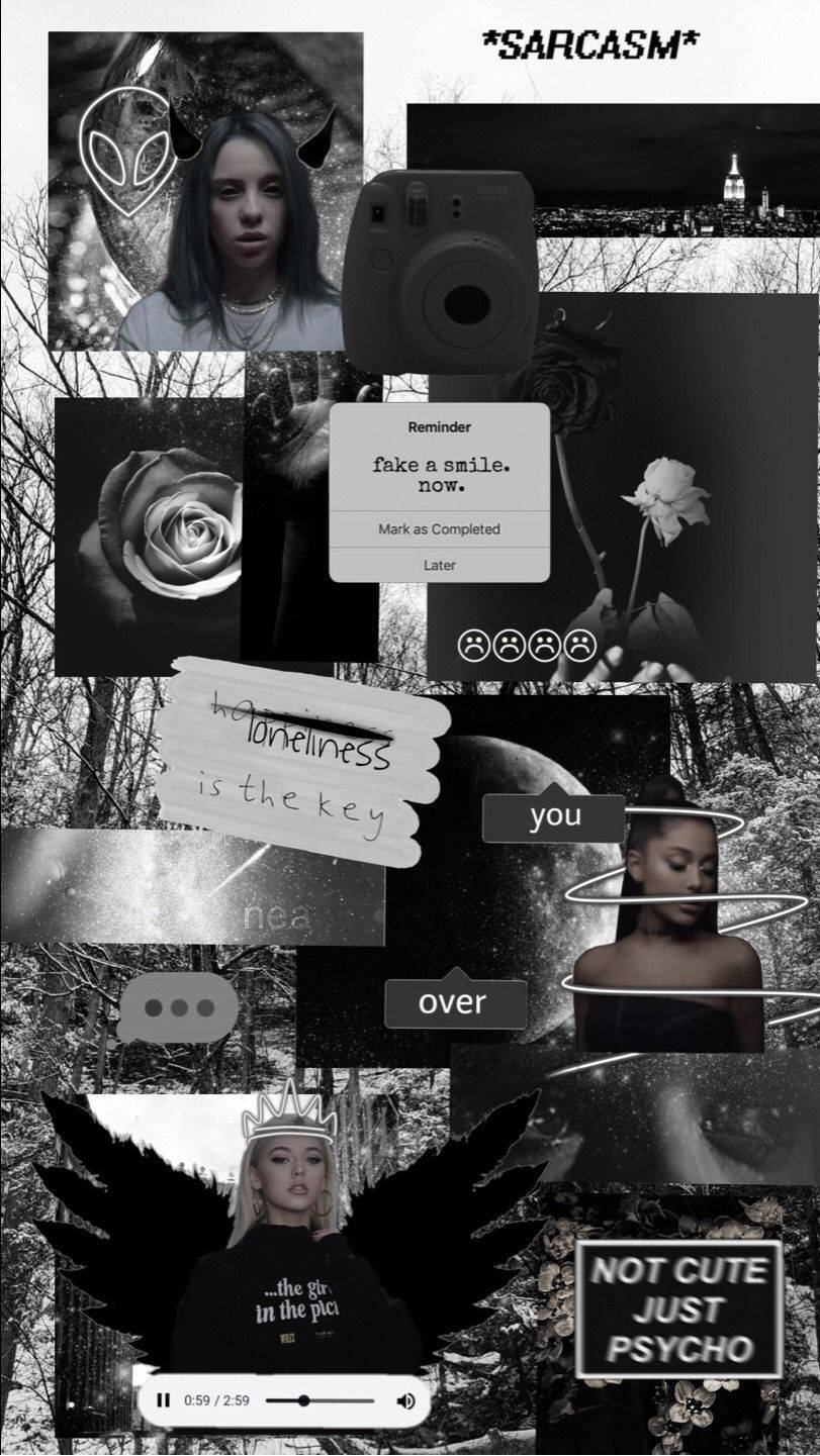 Cute Black And White Aesthetic Pop Star Collage