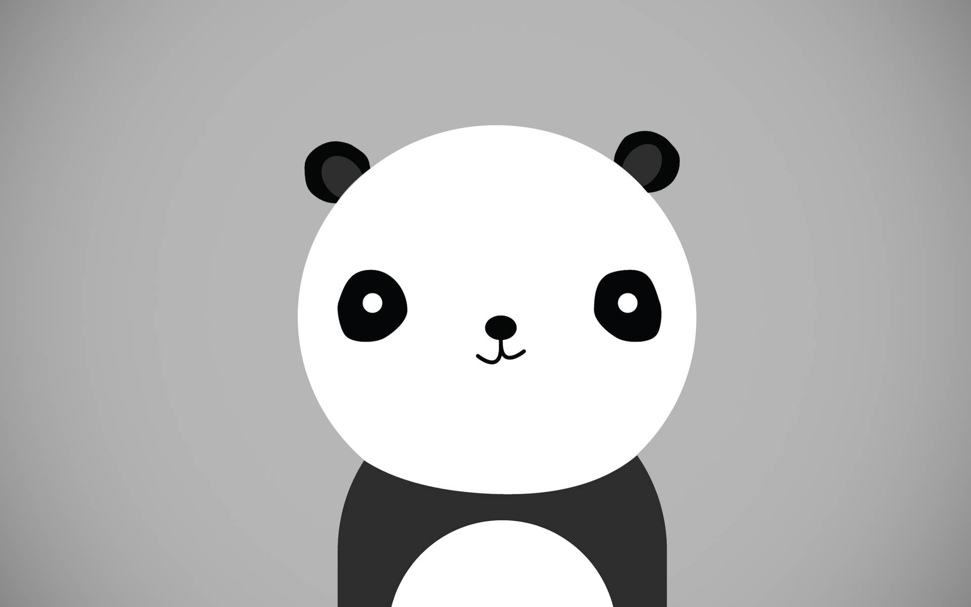 Cute Black And White Aesthetic Smiling Panda Background