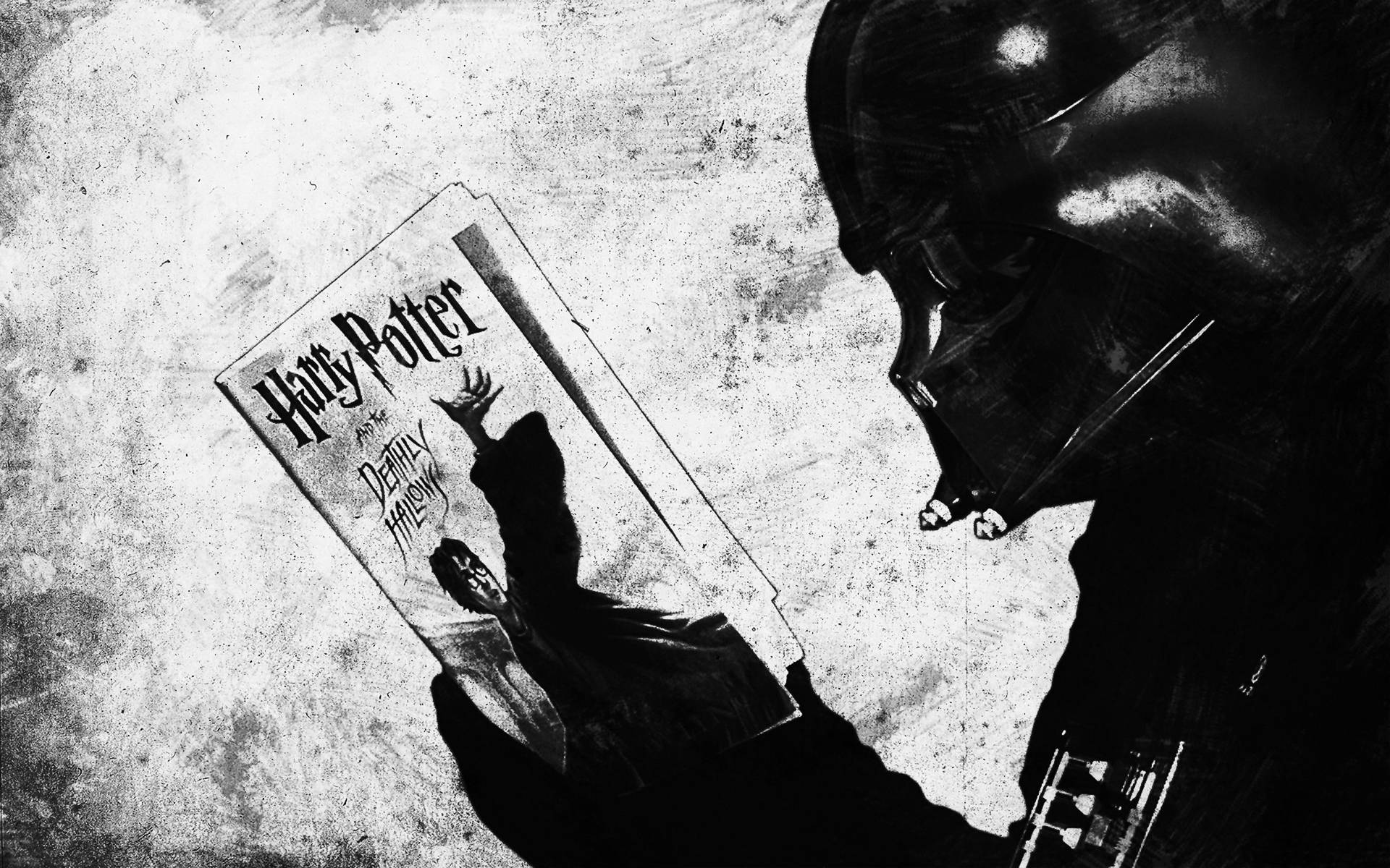 Sødt Sort Og Hvidt Darth Vader Tapet Wallpaper