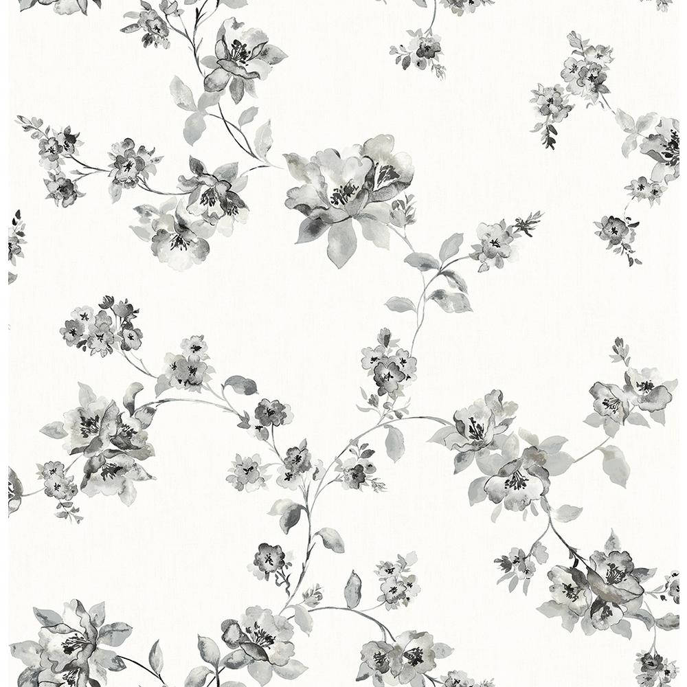Cute Black And White Floral Pattern Wallpaper