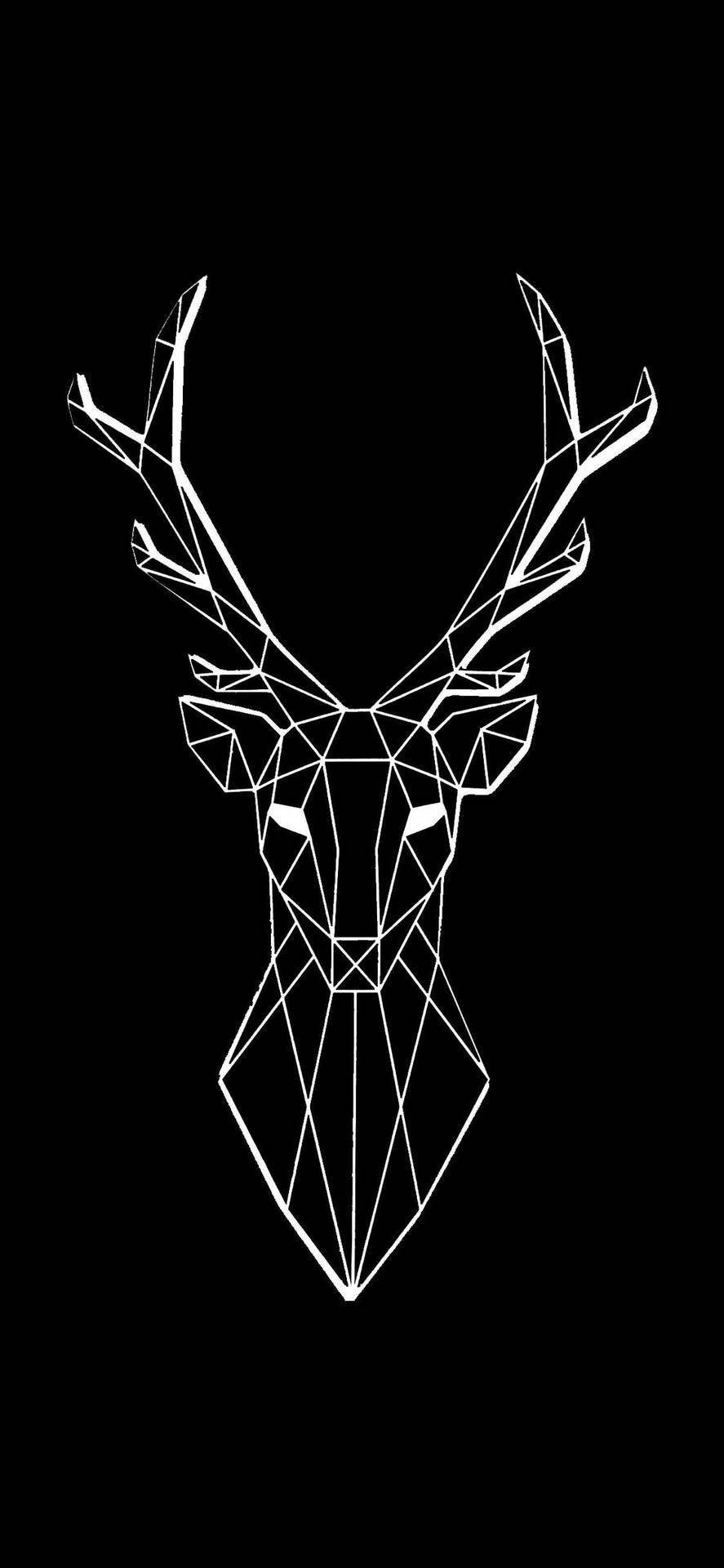 Cute Black And White Geometric Deer Wallpaper