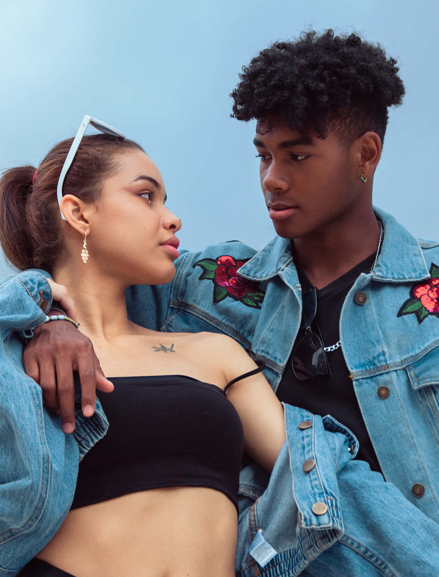 Download Cute Black Couple In Denim Clothes Picture 