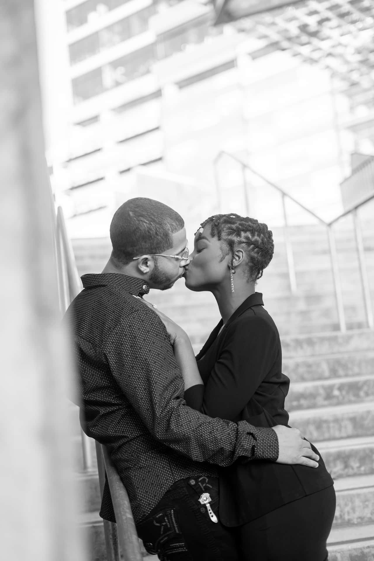 Adorable Black Couple Embracing Love