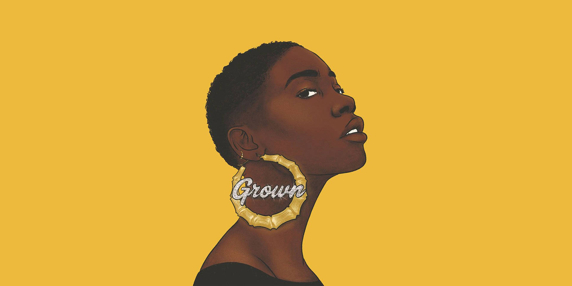 Download Cute Black Girl Art Buzzcut Wallpaper 