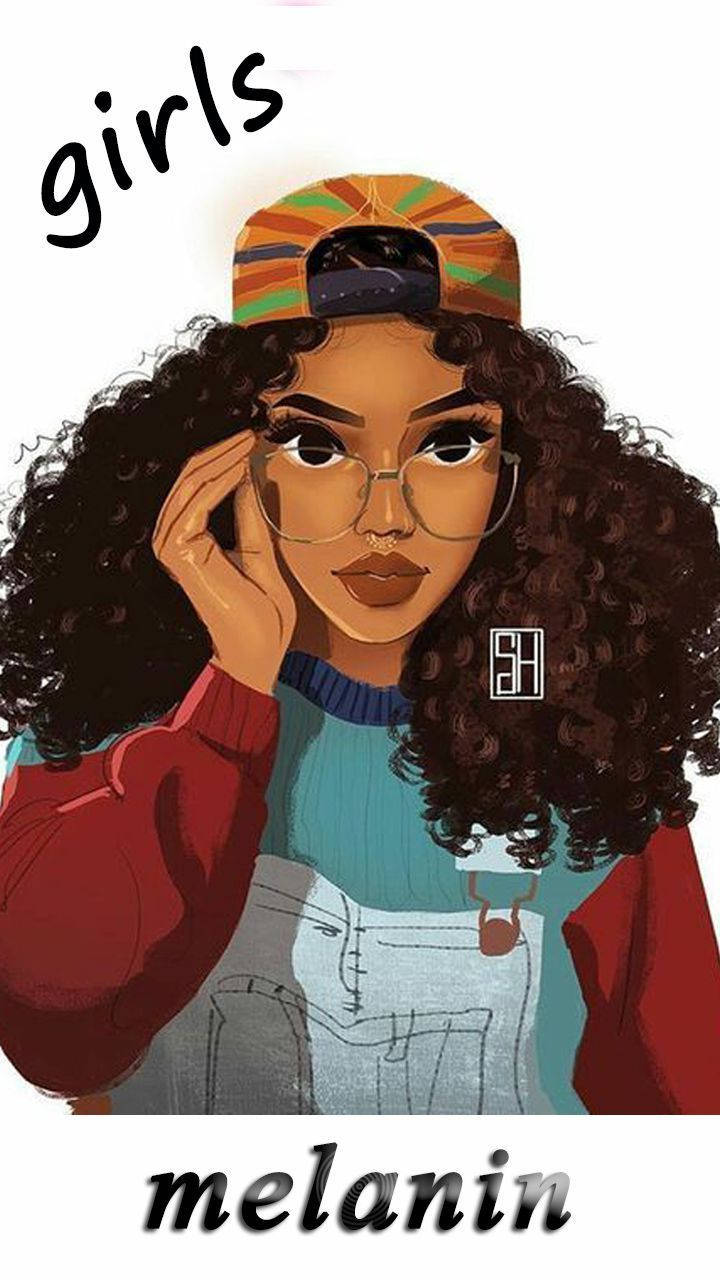 Cute Black Girl Melanin Art Wallpaper