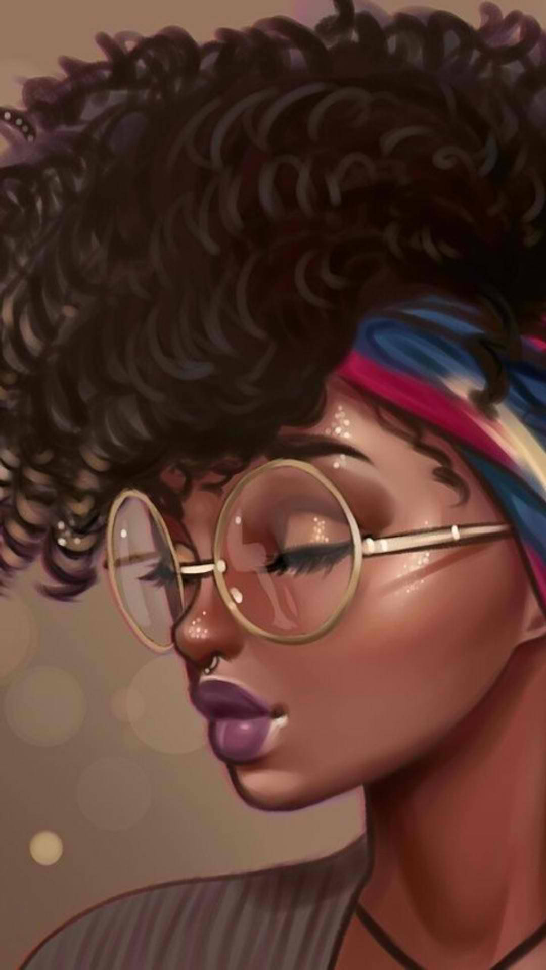 Download Cute Black Girl With Eyeglasses Wallpaper 