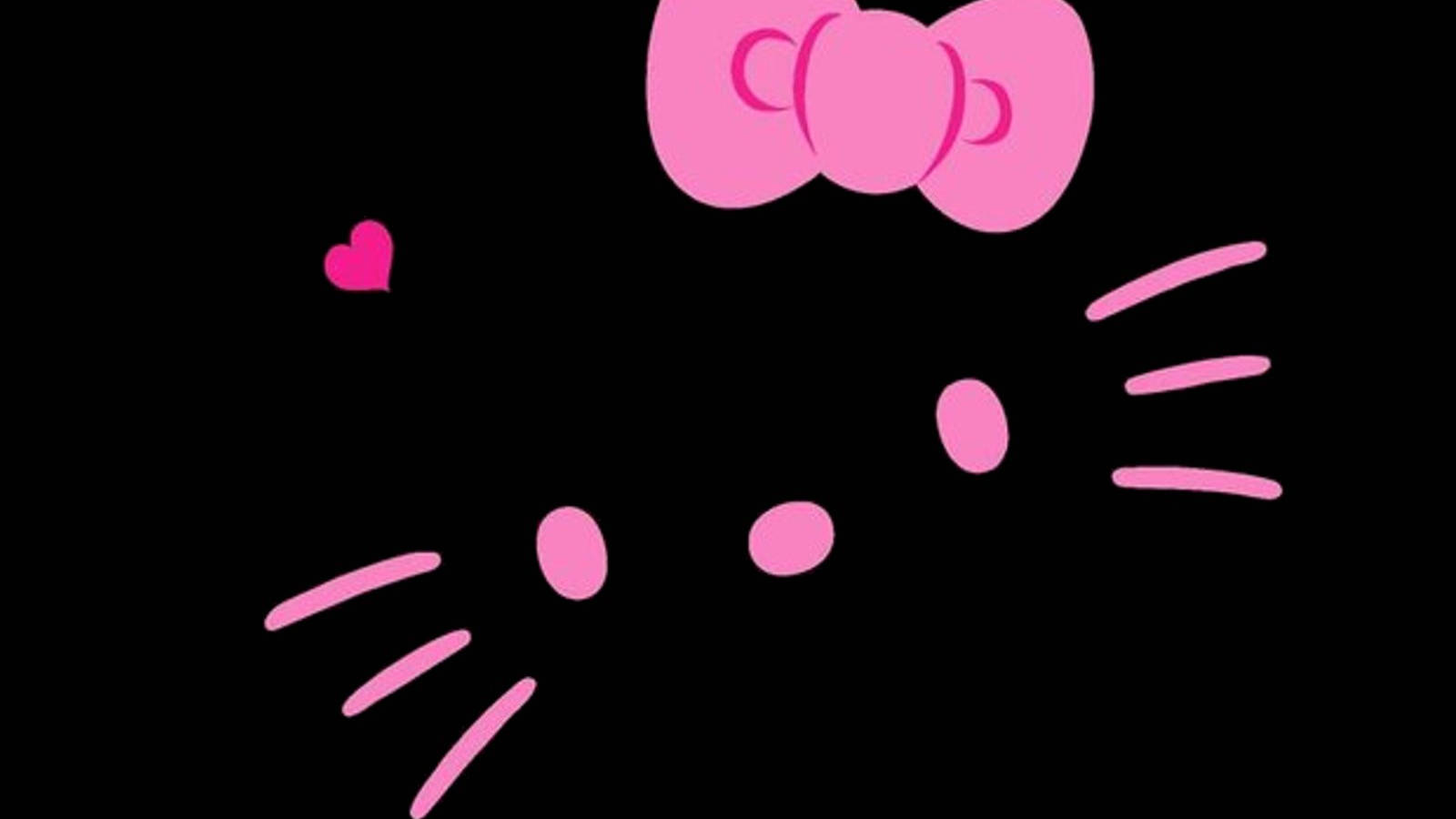 Cute Black Minimalist Hello Kitty Wallpaper