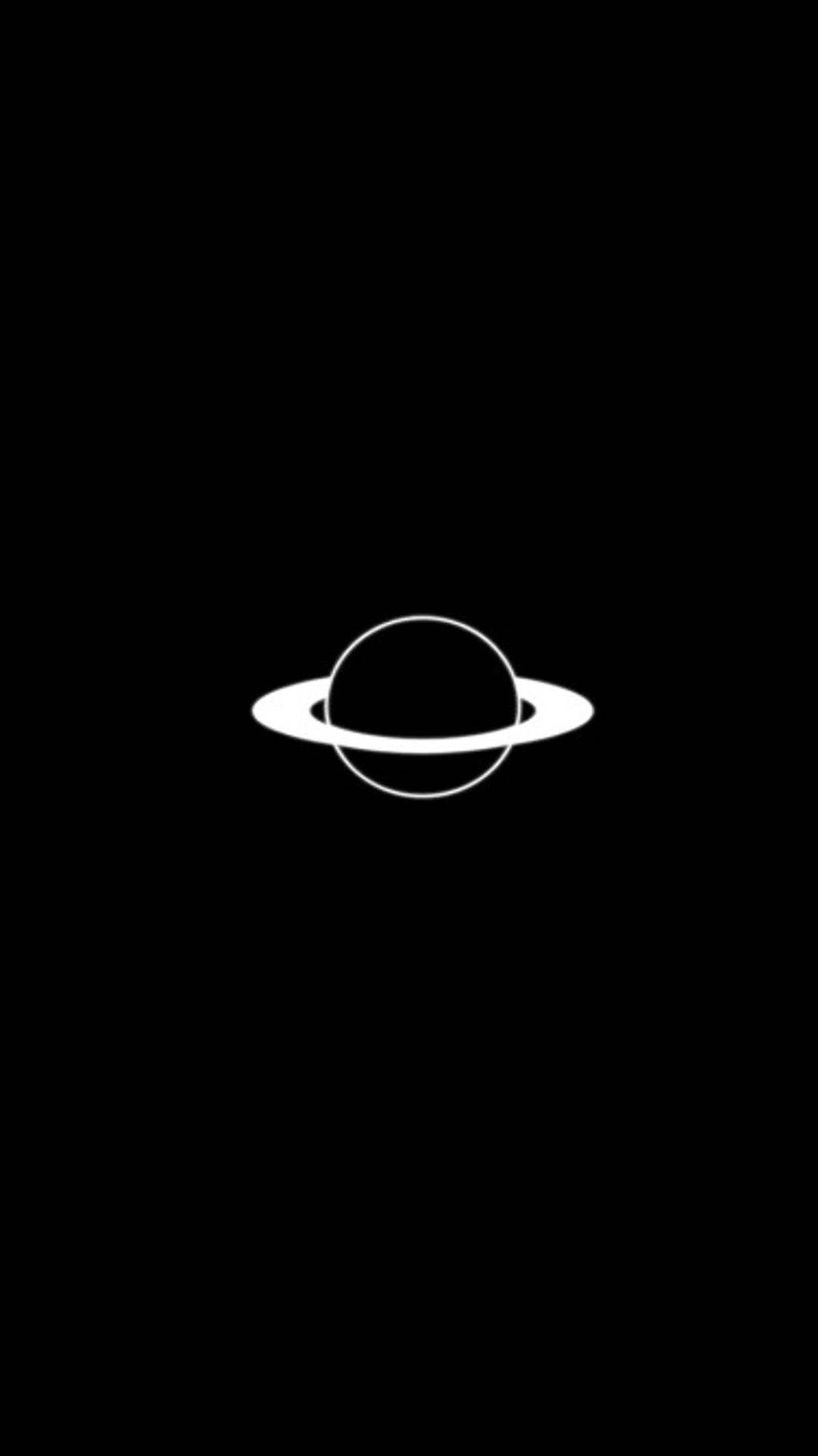 Niedlichesschwarzes Saturn-design Wallpaper