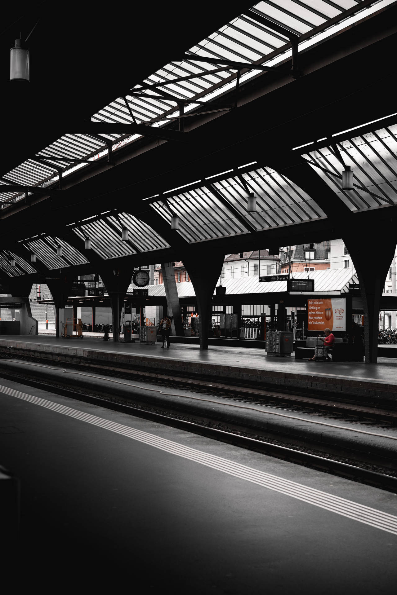 Sød sort togstation æstetisk Wallpaper