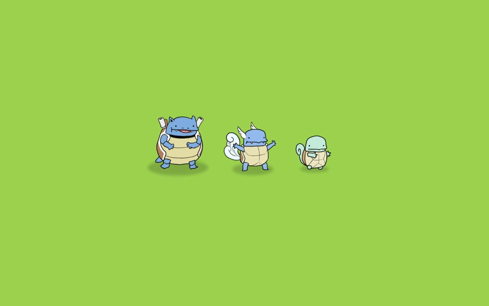 Cute Blastoise, Wartortle, And Squirtle Wallpaper