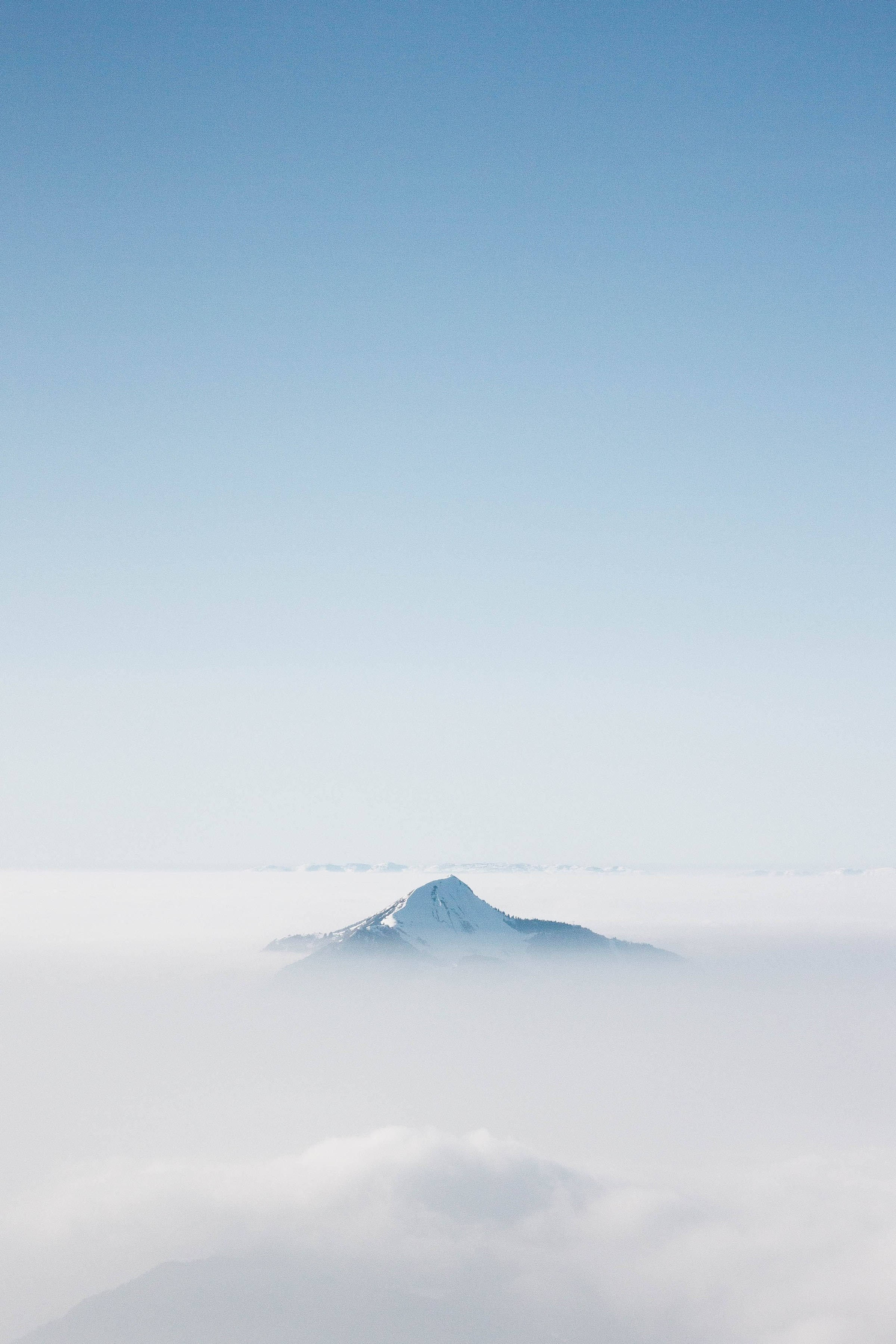 Cute Blue Aesthetic Snowy Mountain Peak Sky Wallpaper