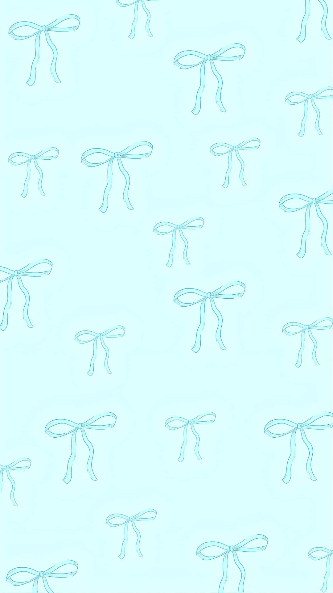 Cute Blue Bow Pattern Wallpaper