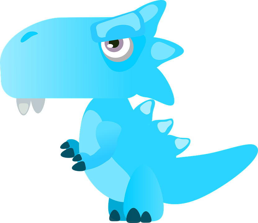 Download Cute Blue Cartoon Dinosaur | Wallpapers.com