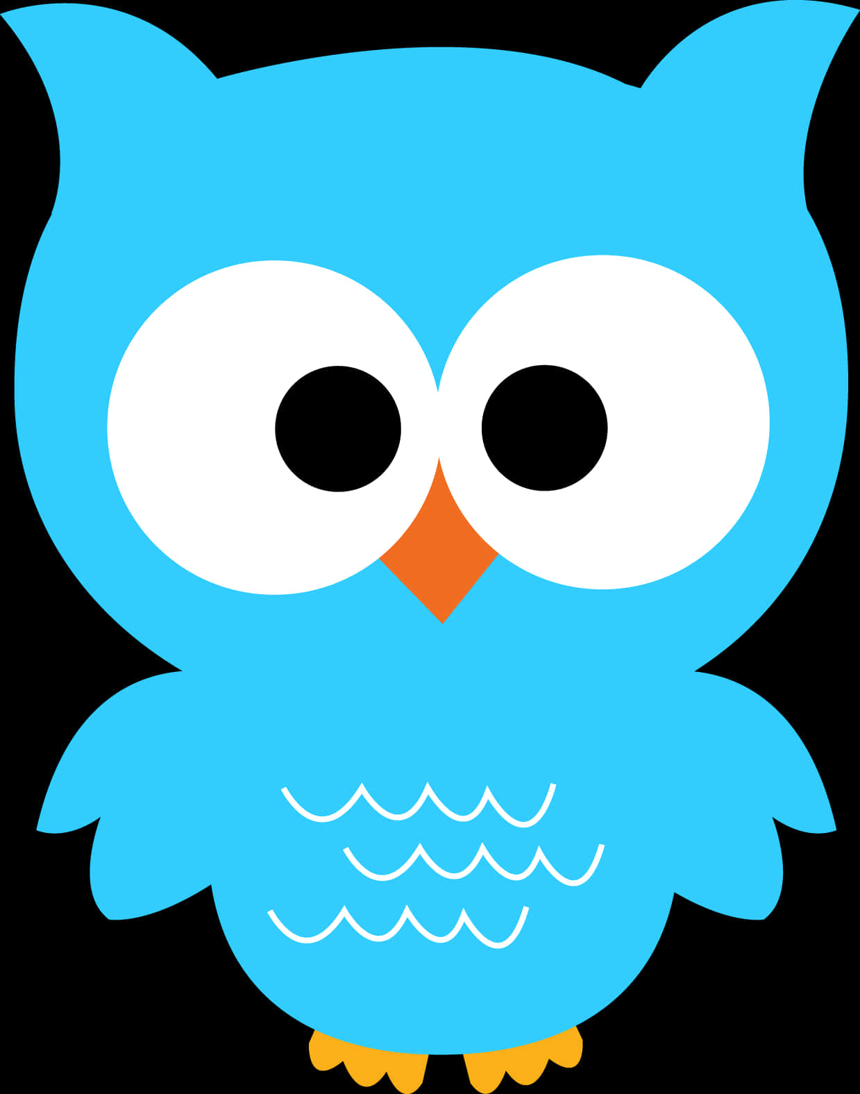 Cute Blue Cartoon Owl PNG