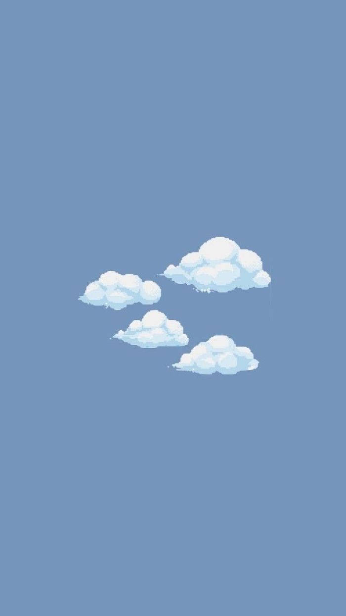 Niedlicheblaue Wolken Telefon Wallpaper