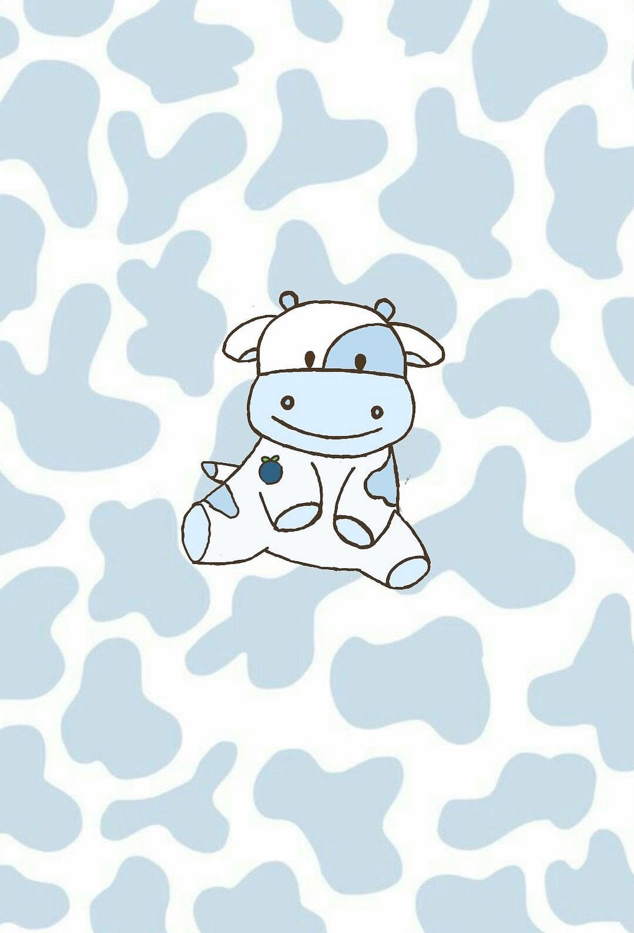 Cute Blue Cow Print Wallpaper
