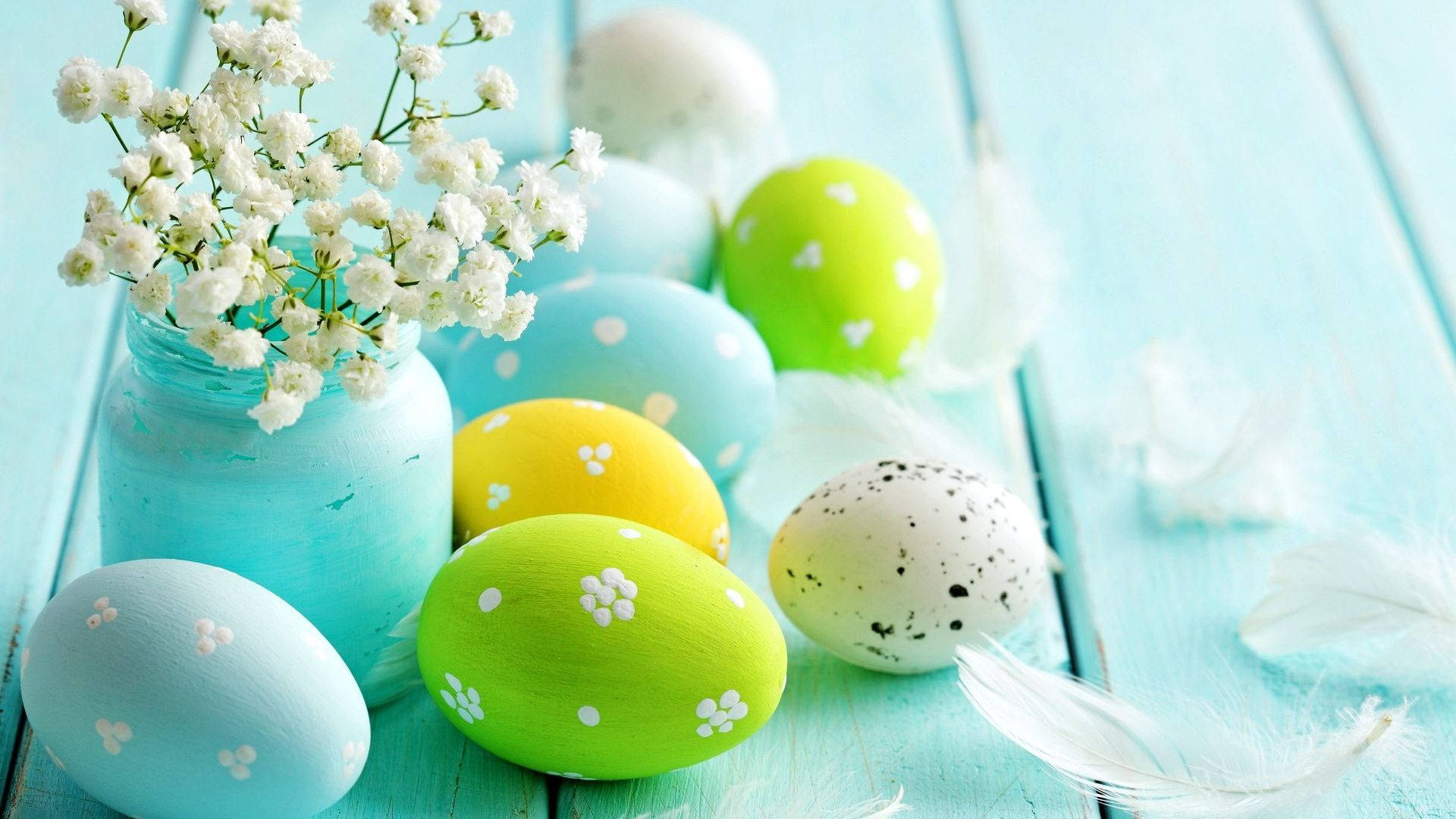 Download Cute Blue Easter Aesthetic Wallpaper